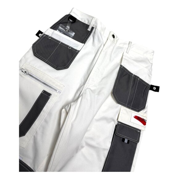 AXUS Work Wear Painter Carpenter Double Knee Cargo White Pants Mens 32x30 Medium - Picture 4 of 7